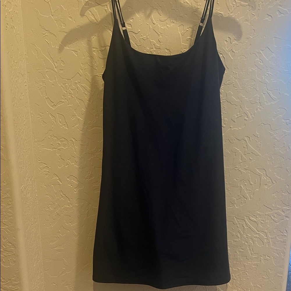 Navy Sleeveless athletic Dress with built in shorts